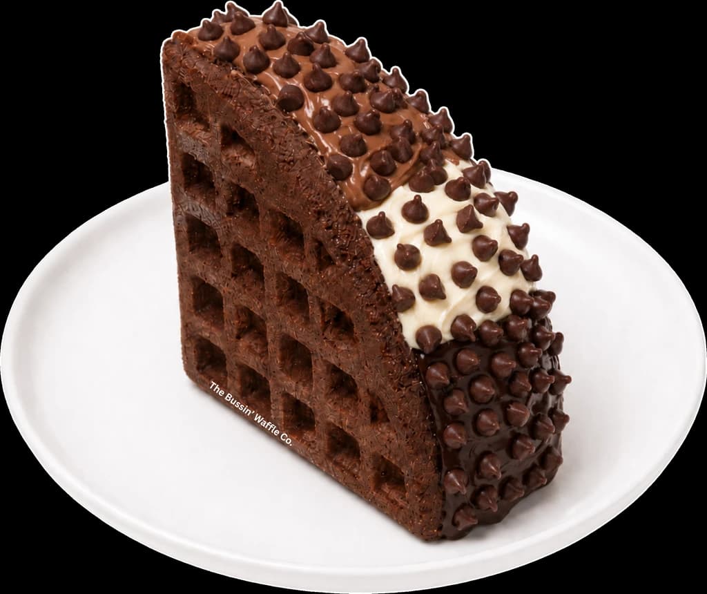Triple Choco Supreme waffle, warm and glossy